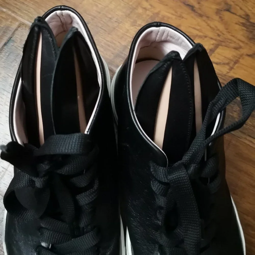 Minna Parikka Black Leather Bunny Ears High Top Sneakers, EUR 36 US 6 - Picture 8 of 9